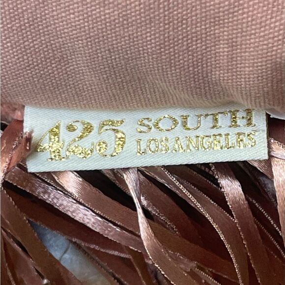 425 SOUTH LOS ANGELES Rose Gold Fringe Rectangular Pillow - Picture 6 of 7
